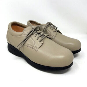 Apex Ambulator Shoes Diabetic Lace Up Leather Walking Tan Neutral Women’s 9-10